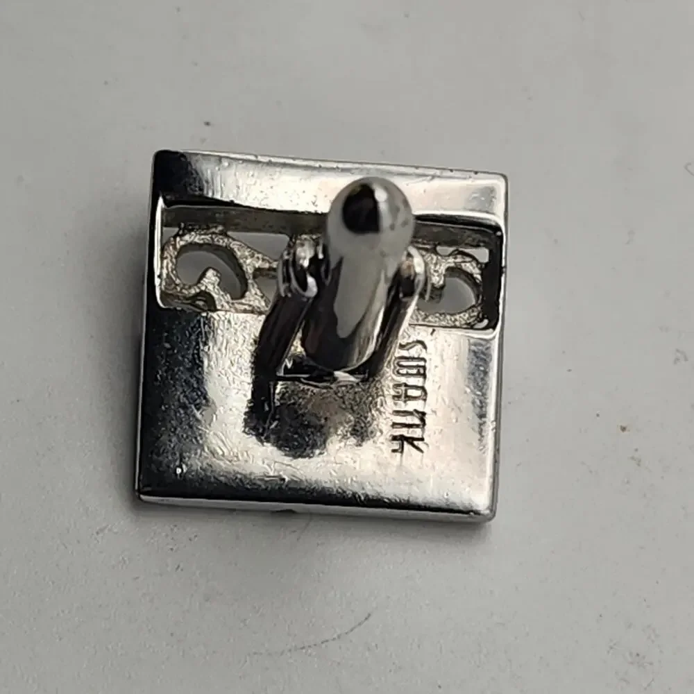 Swank Silver Tone Square Cufflinks .75